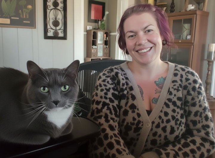 Cindy Watts, Operations Coordinator Cindy Watts with her cat