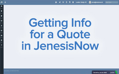 Getting Info for a Quote in JenesisNow