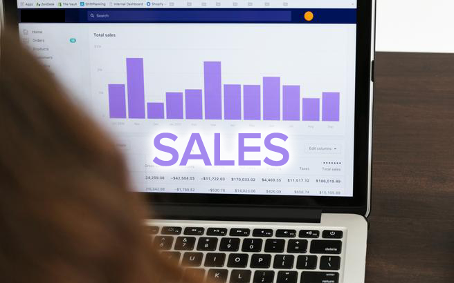 Sales Data on screen